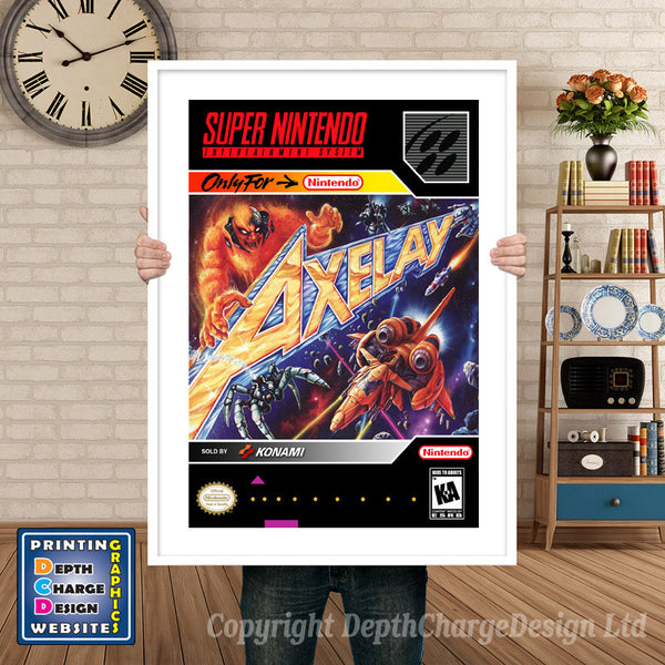 Axelay Super Nintendo Game Inspired Theme Retro Gaming Poster