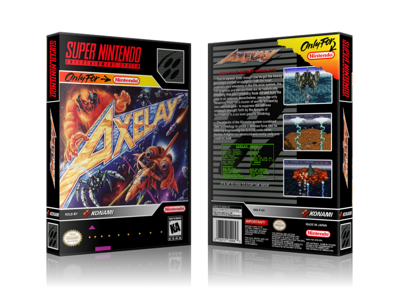 Axelay Replacement Nintendo SNES Game Case Or Cover