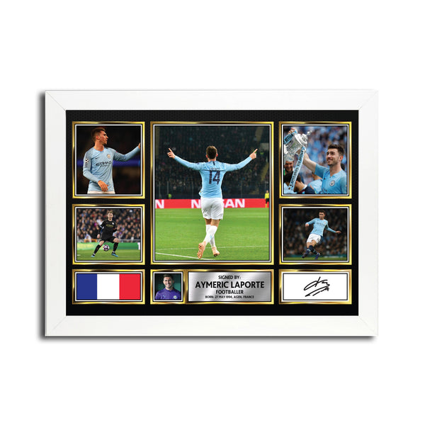 Aymeric Laporte MC1564 – Black Frame Printed Signature Football Poster