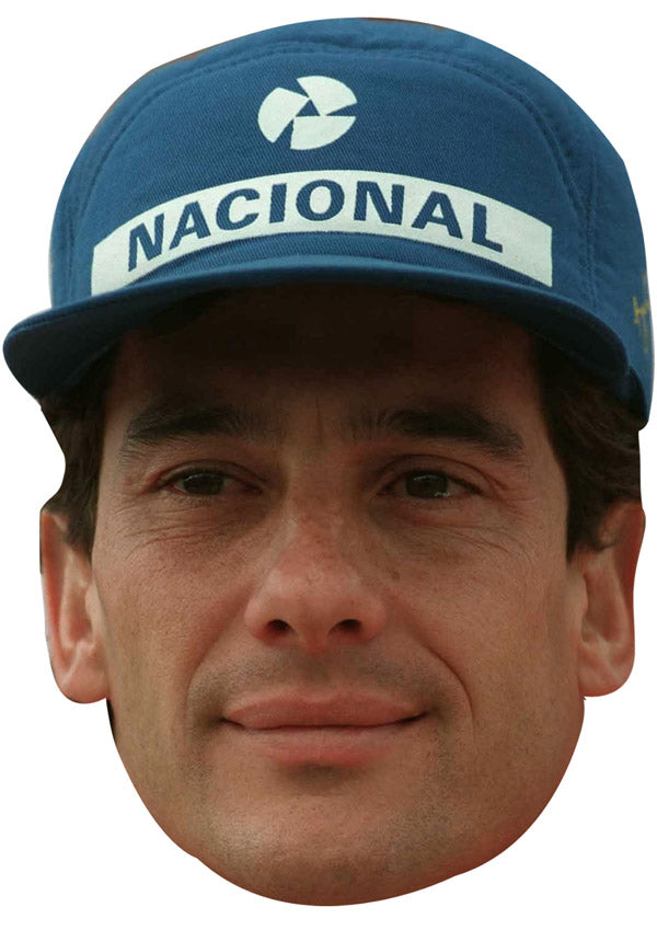 AYRTON SENNA CAP JB - Formula 1 Driver Fancy Dress Cardboard Celebrity Party Face Mask
