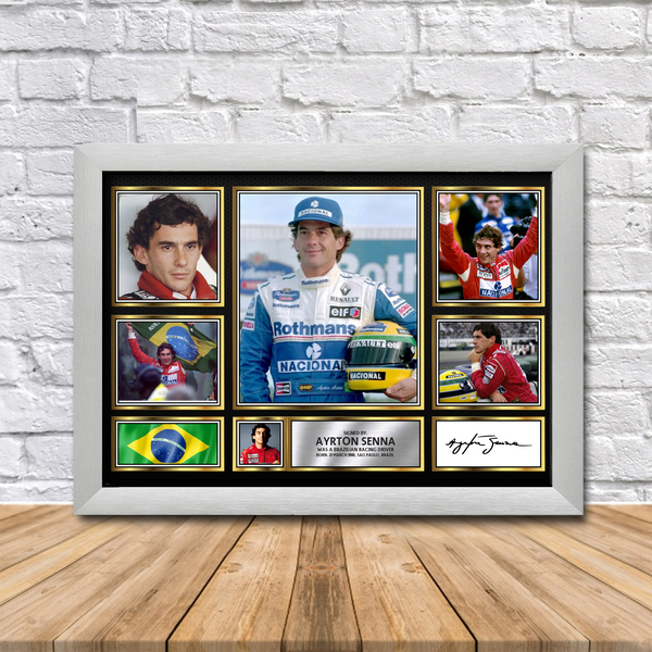 Ayrton Senna Printed Signature Print – Reproduction Print