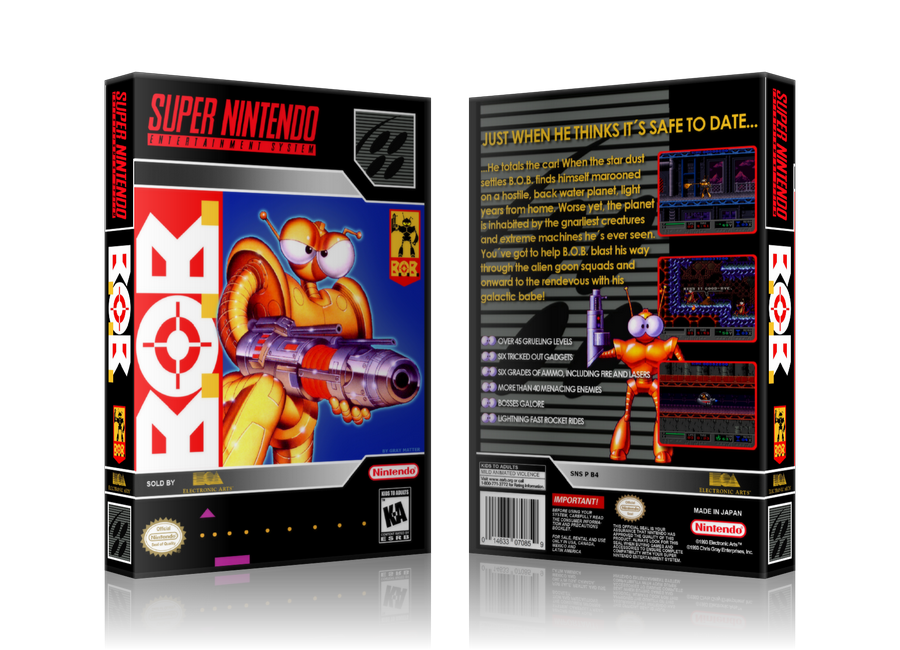 B.O.B. Replacement Nintendo SNES Game Case Or Cover – SNES Replacement Game case product image 1