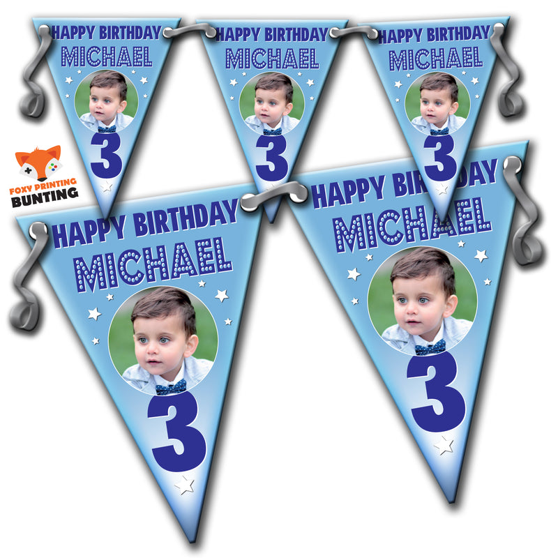 B006 Personalised Custom Photo Birthday Bunting Premium Party Decorations  (Standard Bunting (14.8cm X 21cm))