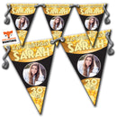 B010 Personalised Custom Photo Birthday Bunting Premium Party Decorations  (Standard Bunting (14.8cm X 21cm))