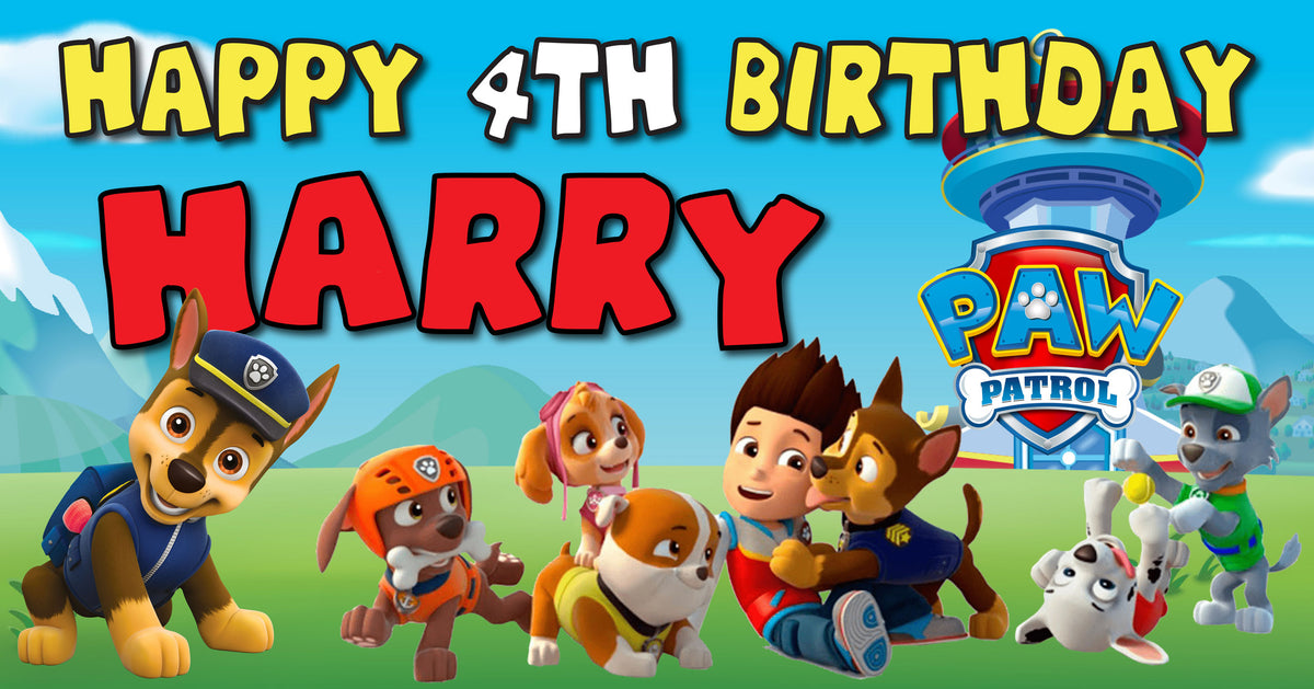 Paw Patrol Children's Birthday Banner Thick 8