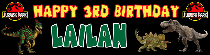 Dinosaur Park Children's Birthday Banner Thin