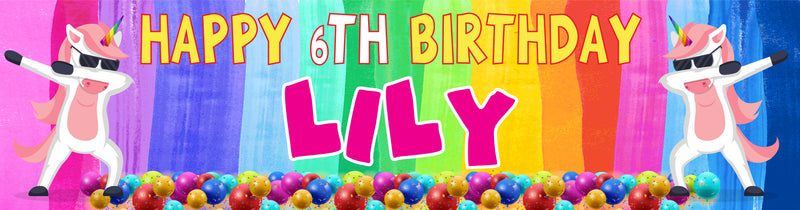 Unicorn Children's Birthday Banner Thin 3