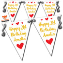 B16 21st Gold White A Personalised Bunting Premium Party Decorations  (Standard Bunting (14.8cm X 21cm))
