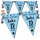 B2 18th Birthday Blue Polka Dot Personalised Bunting Premium Party Decorations  (Standard Bunting (14.8cm X 21cm))