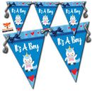 B33 Blue Its A Boy Bunting Unicorn Personalised Custom Bunting Premium Party Decorations  (Standard Bunting (14.8cm X 21cm))