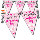 B40 Christening Day Pink B Bunting Premium Party Decorations  (Standard Bunting (14.8cm X 21cm))