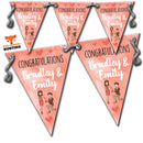 B49 Happy Engagement & Congratulations Pink B Bunting Premium Party Decorations  (Standard Bunting (14.8cm X 21cm))