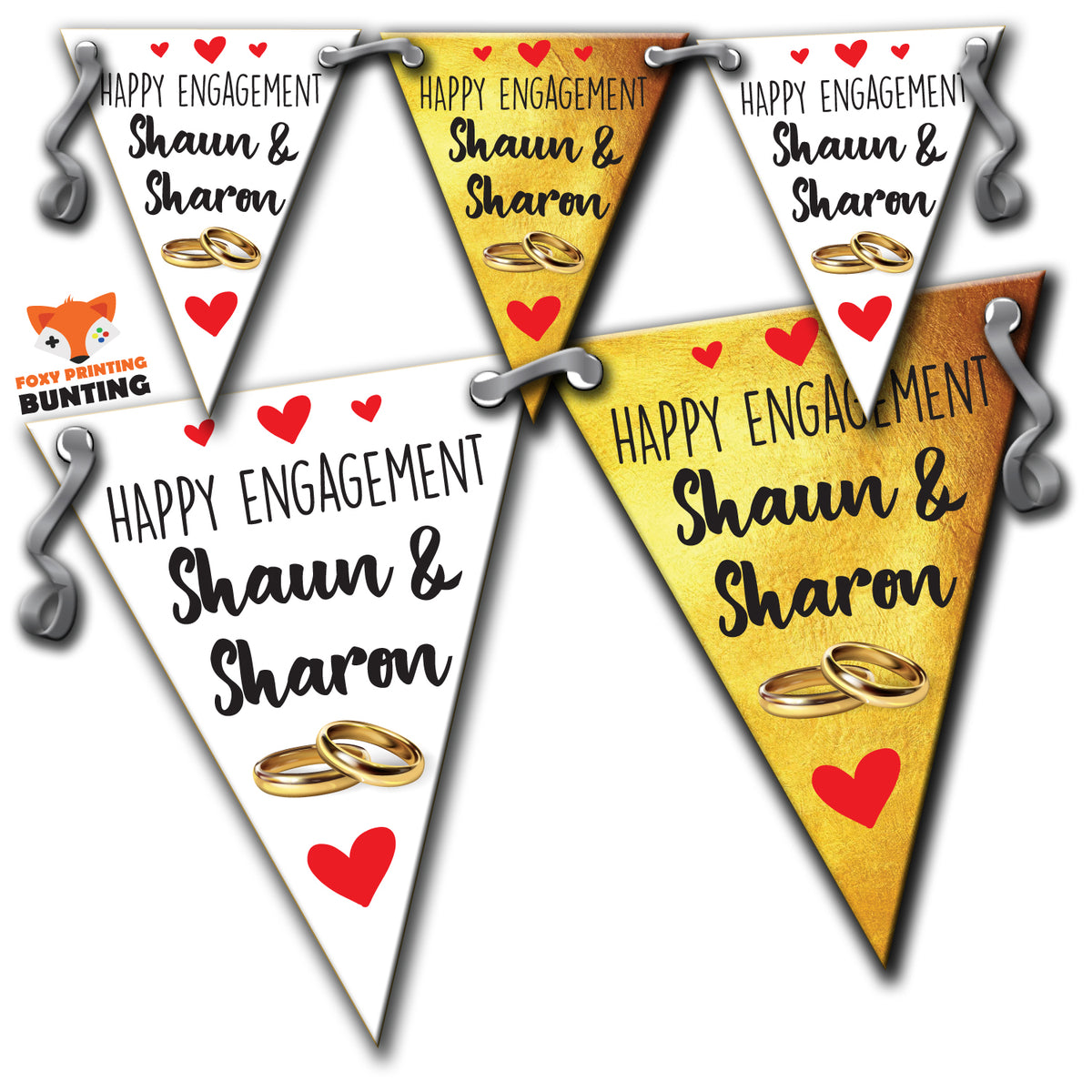 B53 MIXED Happy Engagement B Bunting Premium Party Decorations  (Standard Bunting (14.8cm X 21cm)) – B53 MIXED Happy Engagement B Bunting