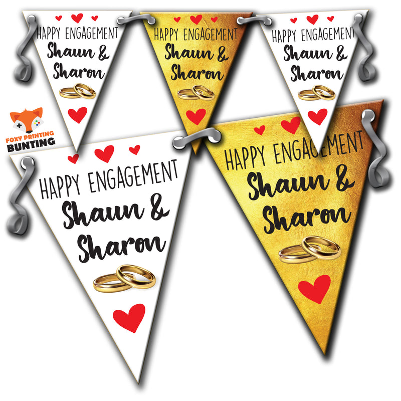 B53 MIXED Happy Engagement B Bunting Premium Party Decorations  (Standard Bunting (14.8cm X 21cm))