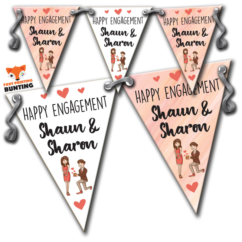 B55 MIXED Happy Engagement Pink B Bunting Premium Party Decorations  (Standard Bunting (14.8cm X 21cm))