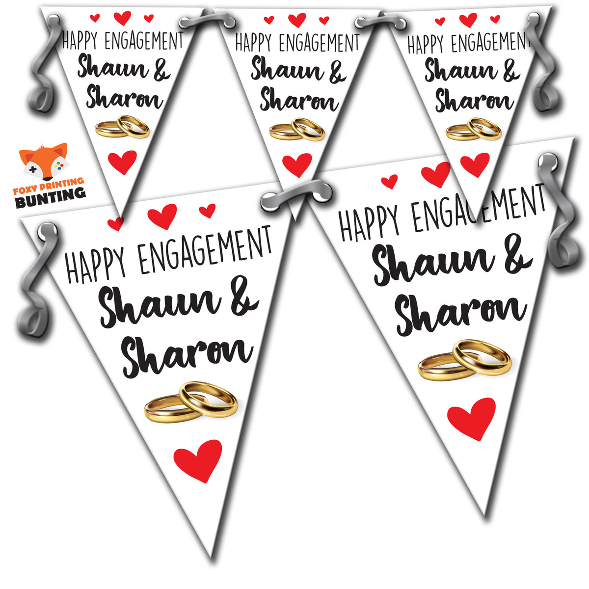 B56happy Engagement Silver A Bunting Premium Party Decorations  (Standard Bunting (14.8cm X 21cm)) – B56happy Engagement Silver A Bunting
