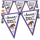 B8 Anna Bunting Horse Rider Personalised Bunting Premium Party Decorations  (Standard Bunting (14.8cm X 21cm))