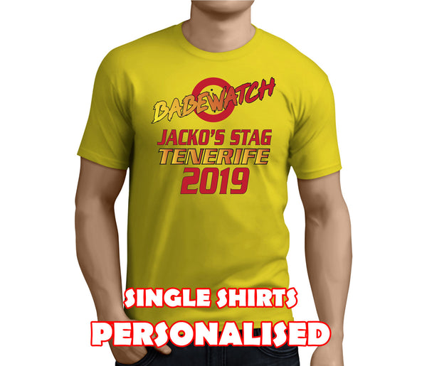Babewatch Custom Stag T-Shirt - Any Name - Party Tee