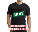 Barmy Army Green Custom Stag T-Shirt - Any Name - Party Tee