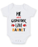 Me and My Godmother Love BARNET Personalised FOOTBALL TEAM Baby Grow