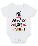 Me and My Aunty Love BARNET Personalised FOOTBALL TEAM Baby Grow