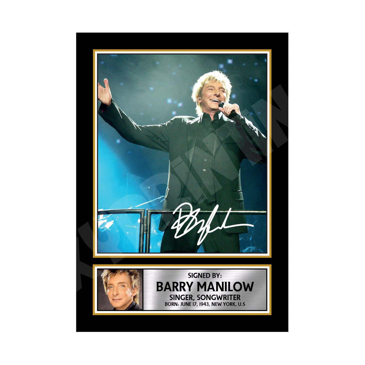 Barry Manilow 2 Music Printed Signature Print – A1 Print Only
