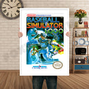 BASEBALL SIMULATOR 1000 Retro GAME INSPIRED THEME Nintendo NES Gaming A4 A3 A2 Or A1 Poster Art 55