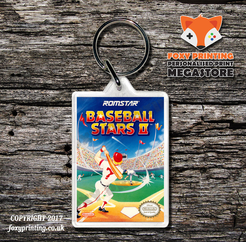 BASEBALL SIMULATOR 1000 Retro NES Game Cover Art Gaming Keyring