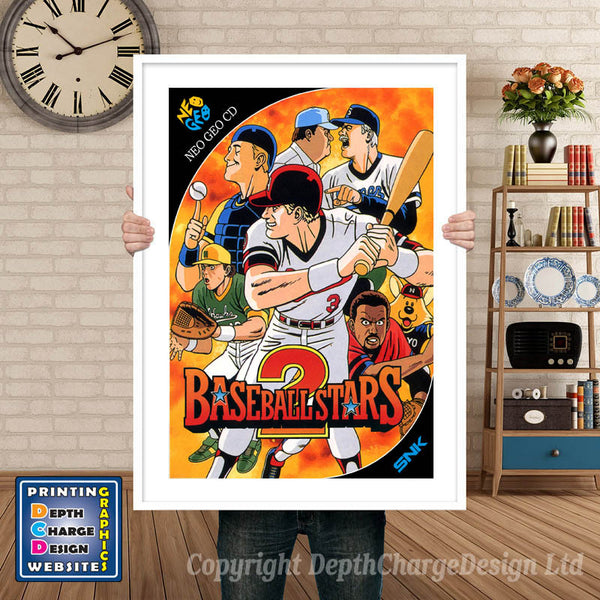 Baseball Stars NEO GEO Game Inspired Theme Retro Gaming Poster