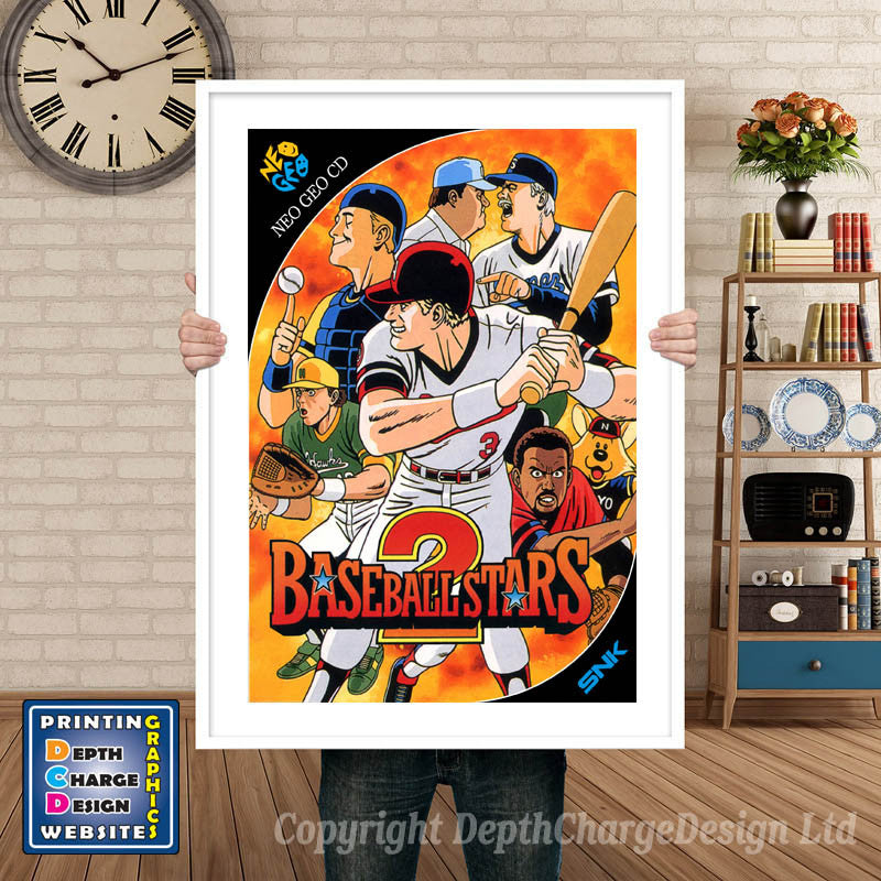 BASEBALL STARS NEO GEO GAME INSPIRED THEME Retro Gaming Poster A4 A3 A2 Or A1