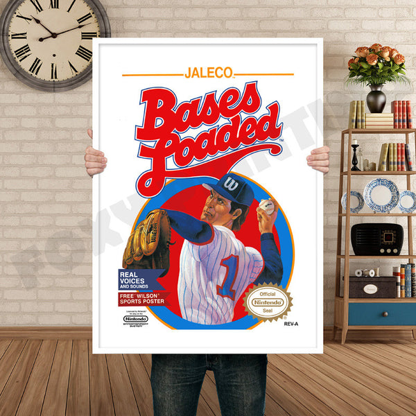 Bases Loaded Retro Game Inspired Theme Nintendo NES Gaming