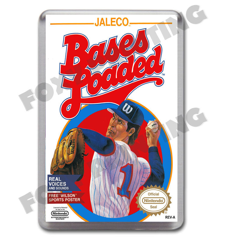 Bases Loaded Retro Nintendo NES Game Inspired Fridge Magnet 60