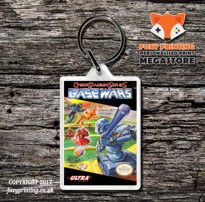 Basesloaded4 Retro NES Game Cover Art Gaming Keyring