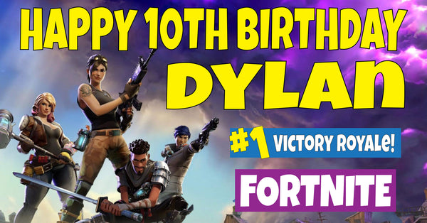 Fortnite Children's Birthday Banner Thick 6