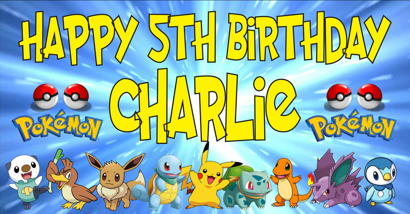 Pokemon Children's Birthday Banner Thick 3