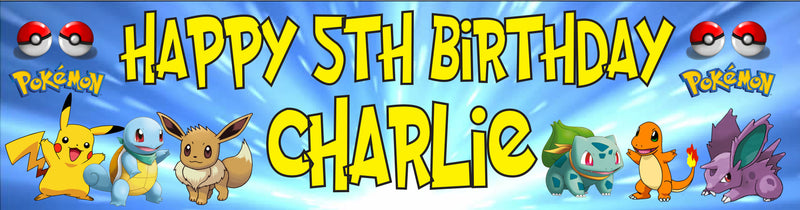 Pokemon Children's Birthday Banner Thin 3