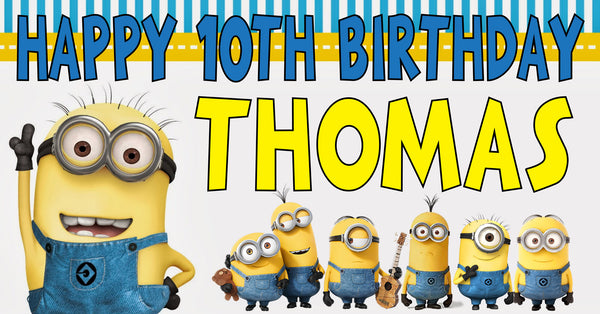 Minions Children's Birthday Banner Thick 2