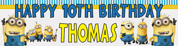 Minions Children's Birthday Banner Thin 2