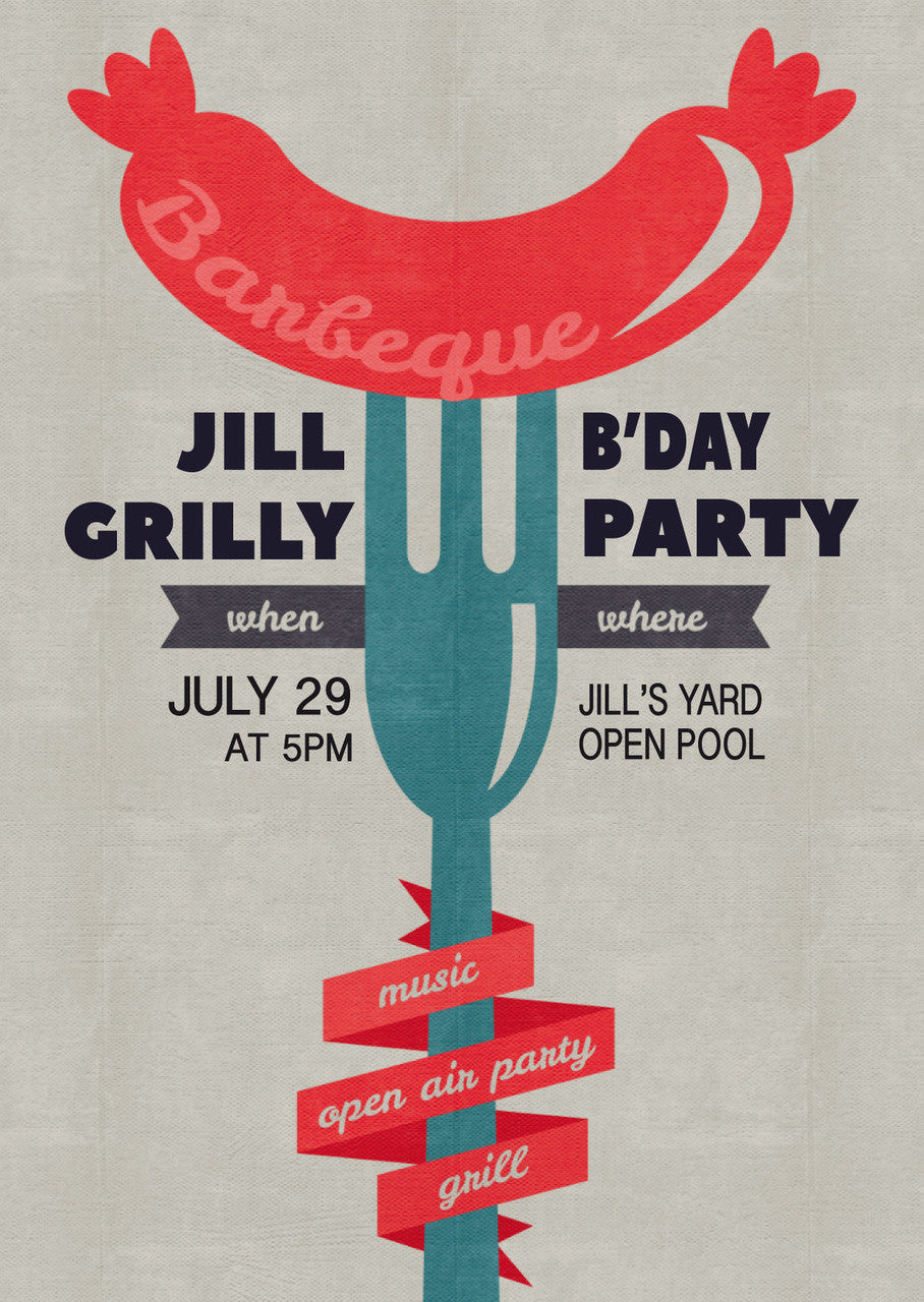 10 X Personalised Printed BBQ 2 INSPIRED STYLE Invites – 10 X Personalised Printed BBQ 2 Invites