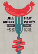 10 X Personalised Printed BBQ 2 INSPIRED STYLE Invites