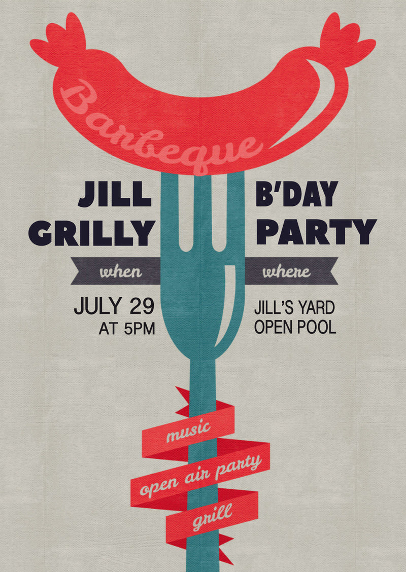 10 X Personalised Printed BBQ 2 INSPIRED STYLE Invites