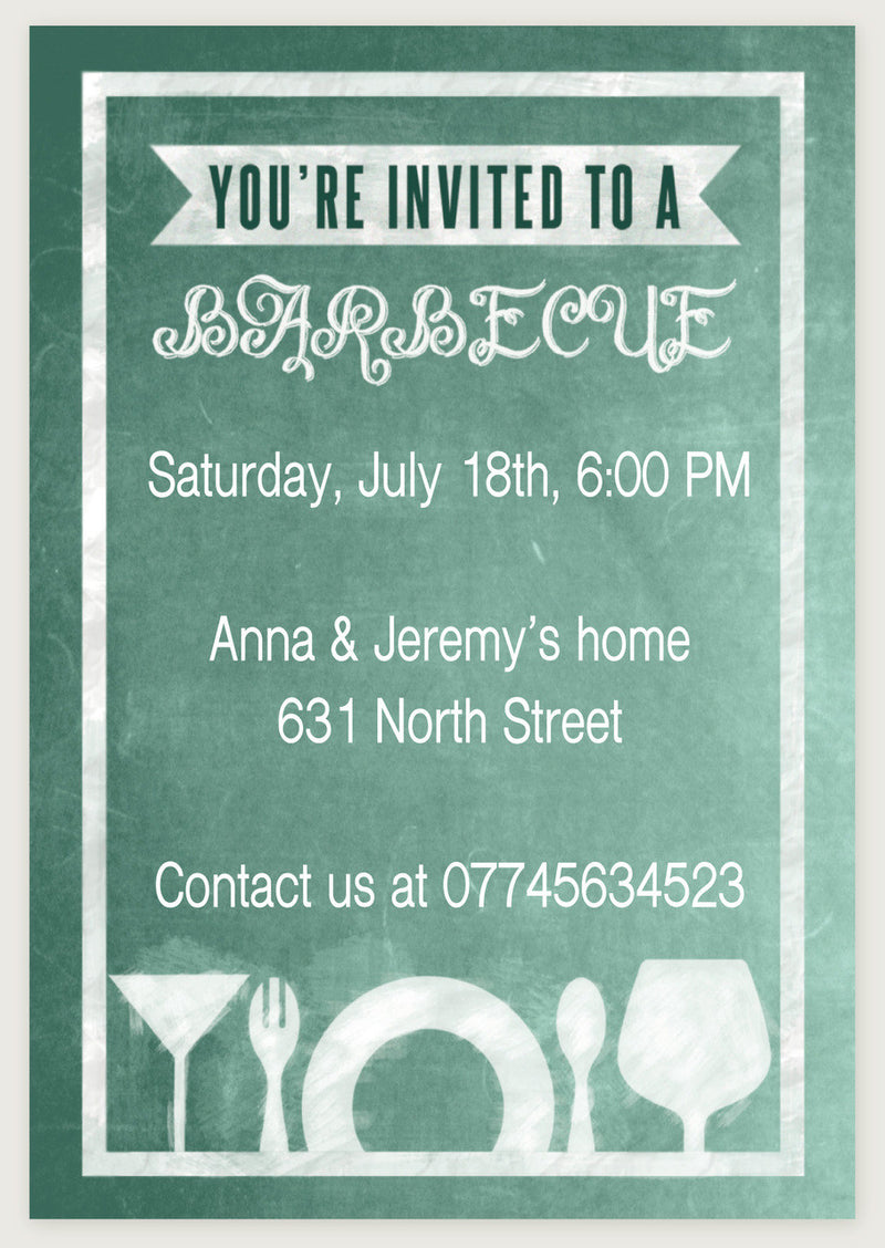 10 X Personalised Printed BBQ 3 INSPIRED STYLE Invites