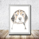 Personalised Beagle Dog Word Art Poster Print