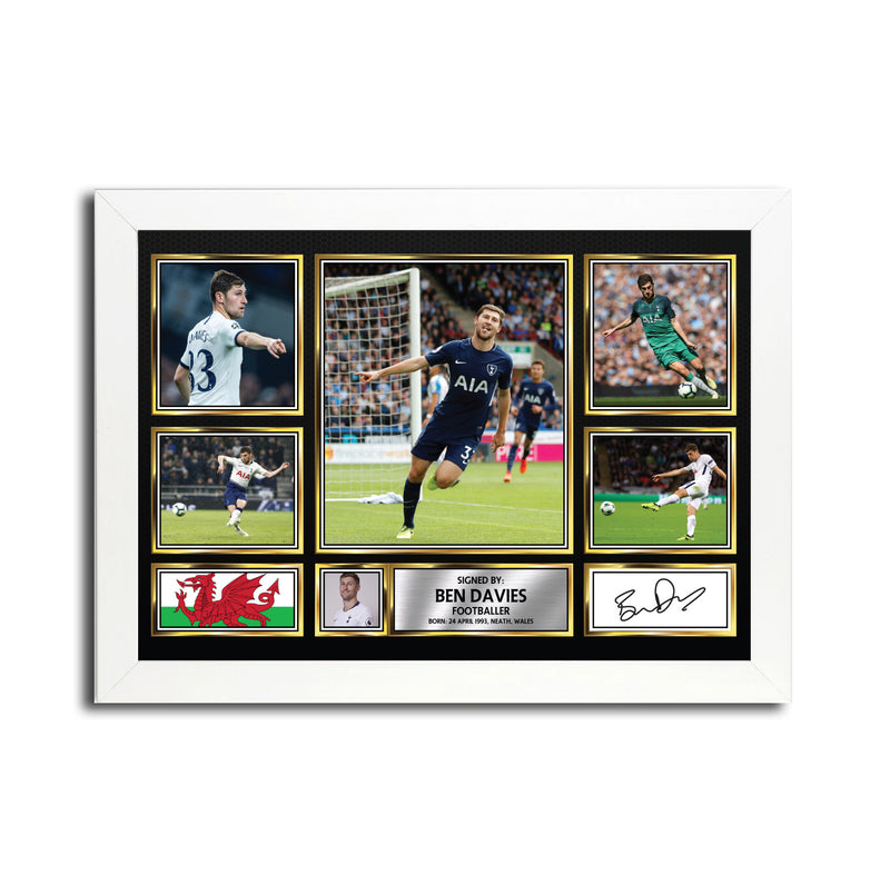 BEN DAVIES MC1565 - Black Frame Autographed Football Poster