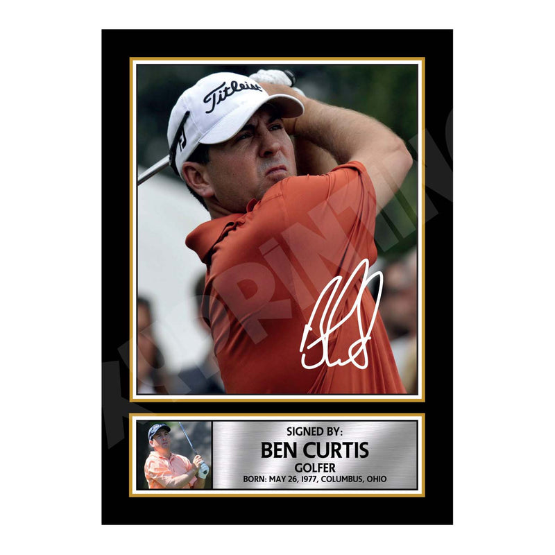 BEN CURTIS Limited Edition Golfer Signed Print - Golf