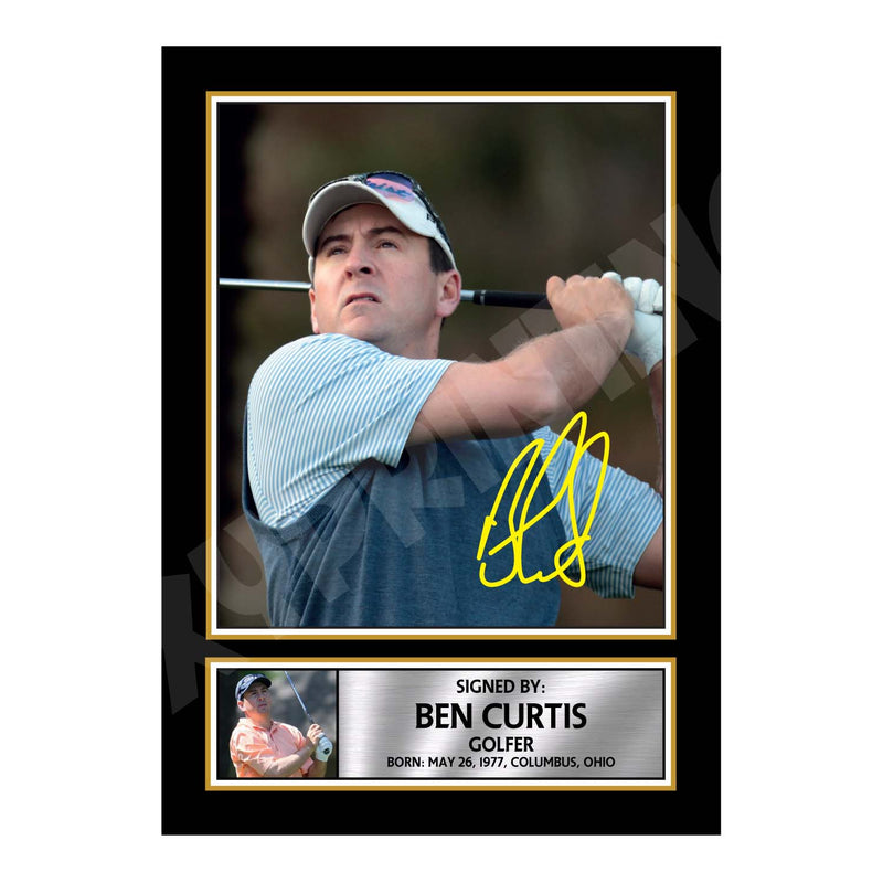 BEN CURTIS 2 Limited Edition Golfer Signed Print - Golf