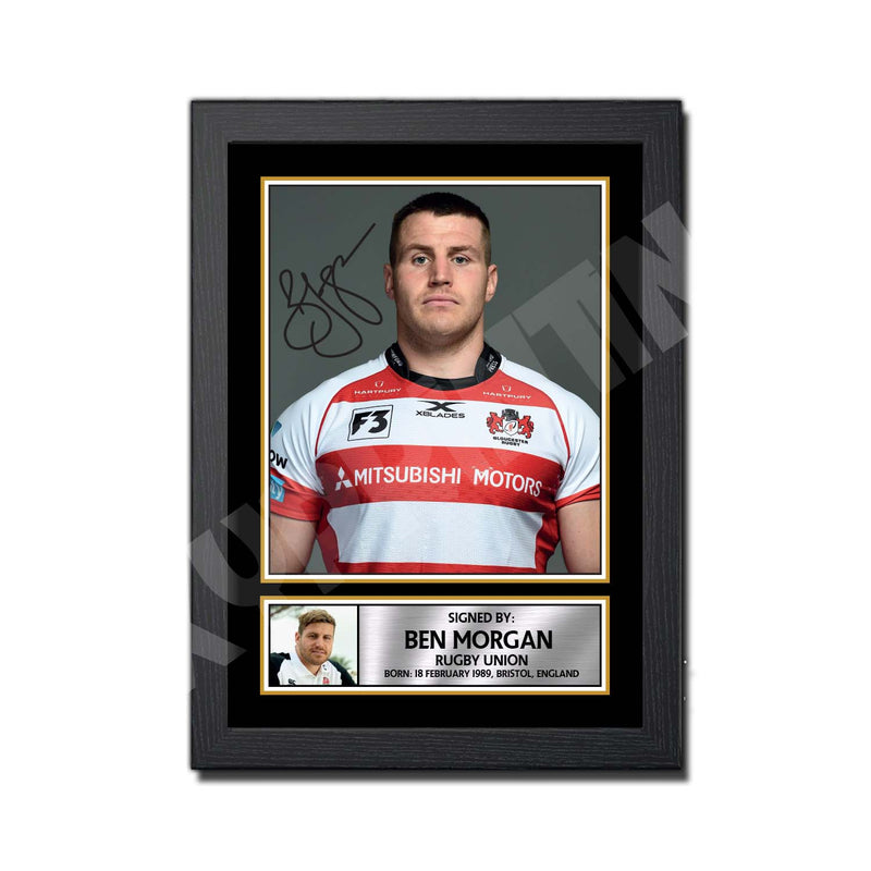 BEN MORGAN 1 Limited Edition Rugby Player Signed Print - Rugby