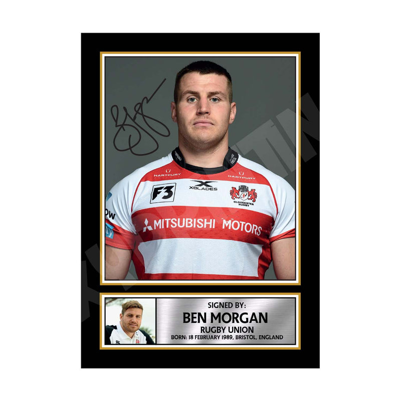BEN MORGAN 1 Limited Edition Rugby Player Signed Print - Rugby