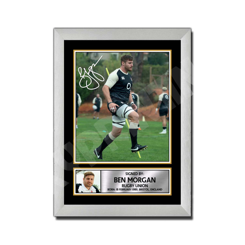 BEN MORGAN 2 Limited Edition Rugby Player Signed Print - Rugby