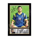 BEN TE_O 1 Limited Edition Rugby Player Signed Print - Rugby